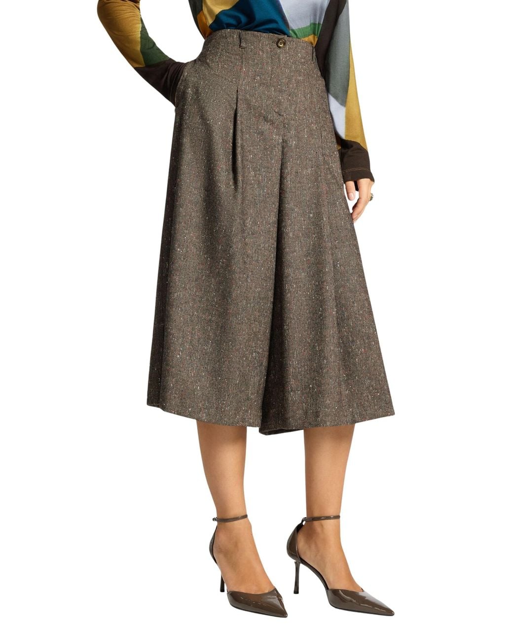 Elena Miro Brown Cropped Palazzo Pants