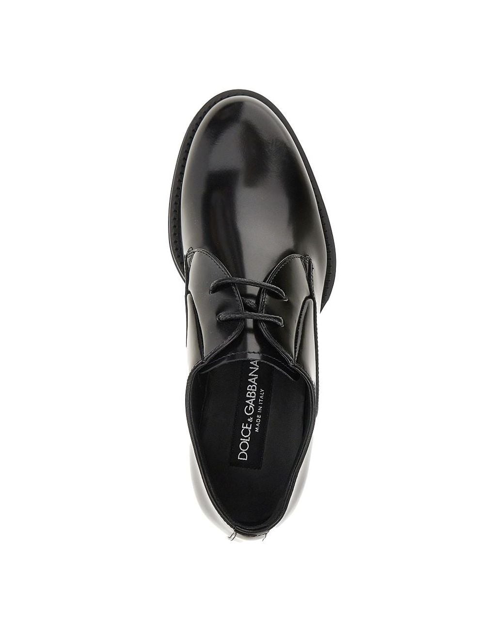 Dolce & Gabbana Black Dolce & Gabbana Spazzolato Leather Laced Shoes