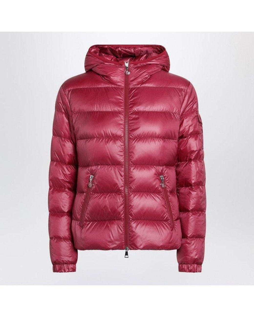 Moncler Red Glesse Short Padded Jacket With Hood