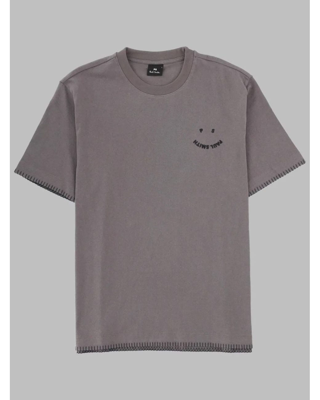 Paul Smith Gray Embroidered Logo Crewneck T-Shirt for men