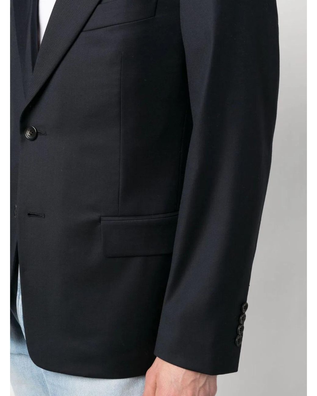 Lanvin Black Single-Breasted Wool Jacket for men