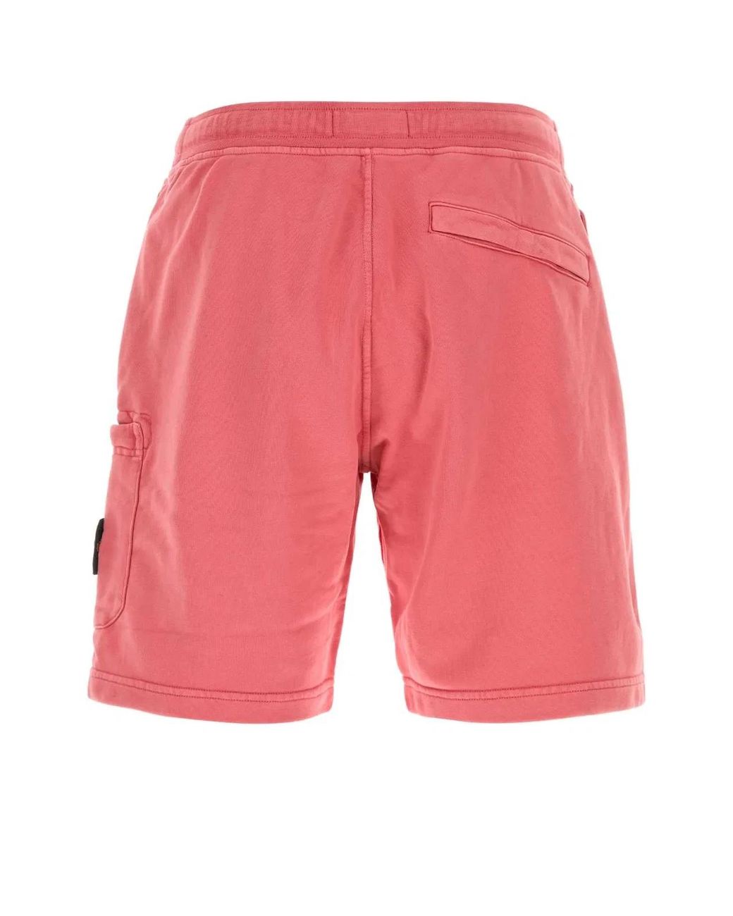Stone Island Pink Dark Cotton Bermuda Shorts for men