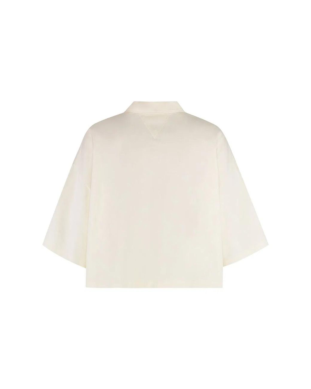 Bottega Veneta Natural Cropped Cotton Piqué Polo Tops