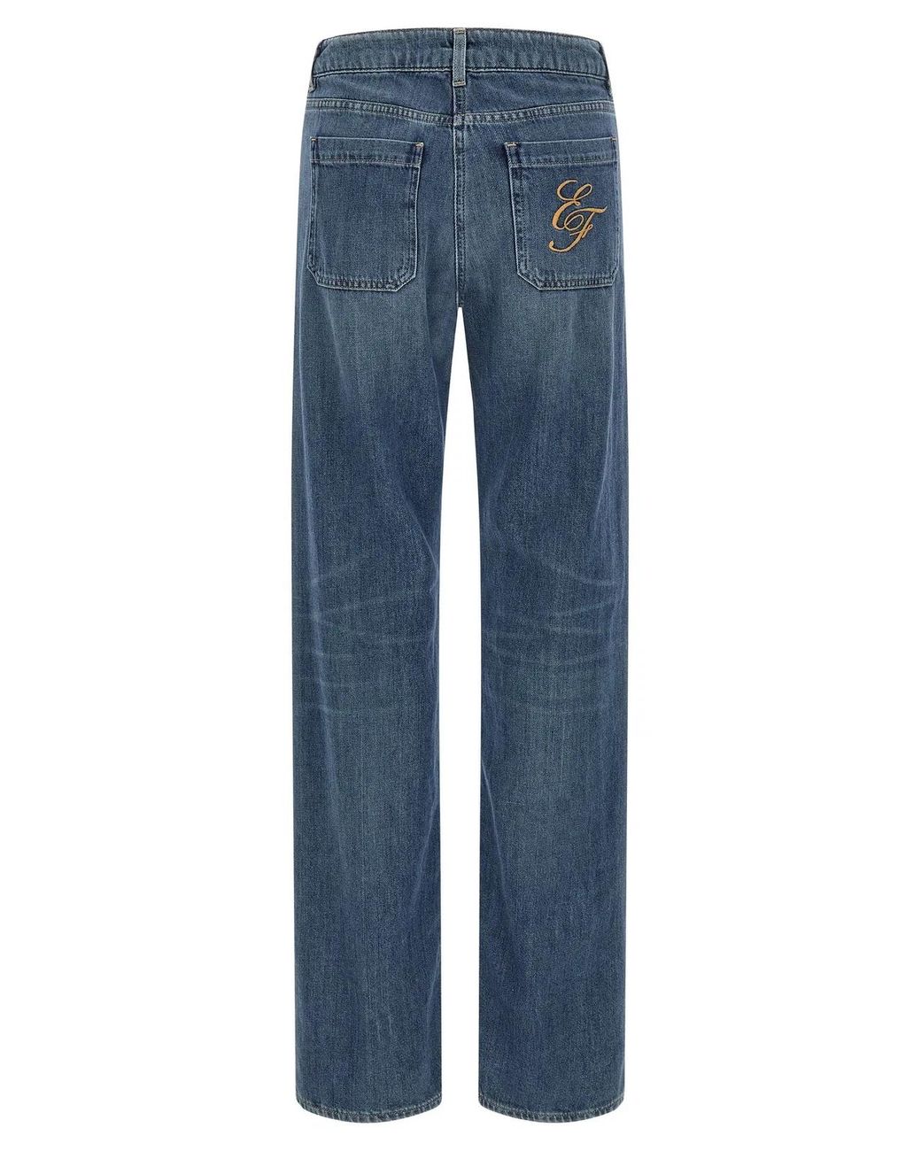 Elisabetta Franchi Blue Logo Embroidery Jeans