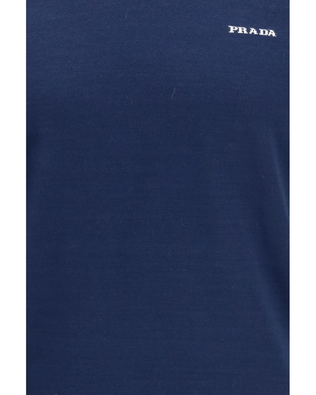 Prada Blue C-Neck Knit for men