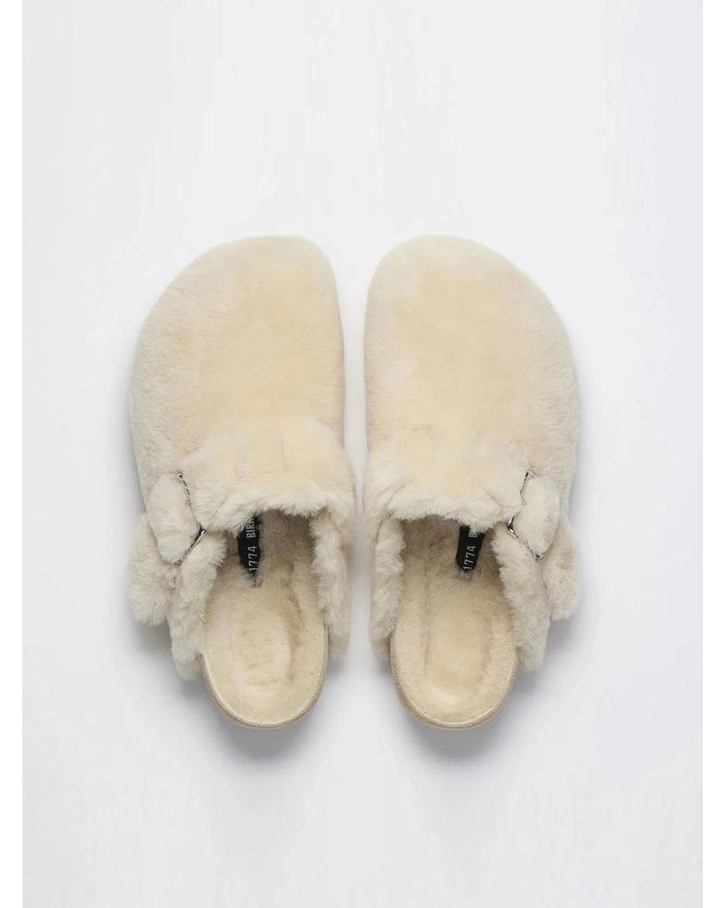 Birkenstock White Boston Sk1 Shearling Sandal