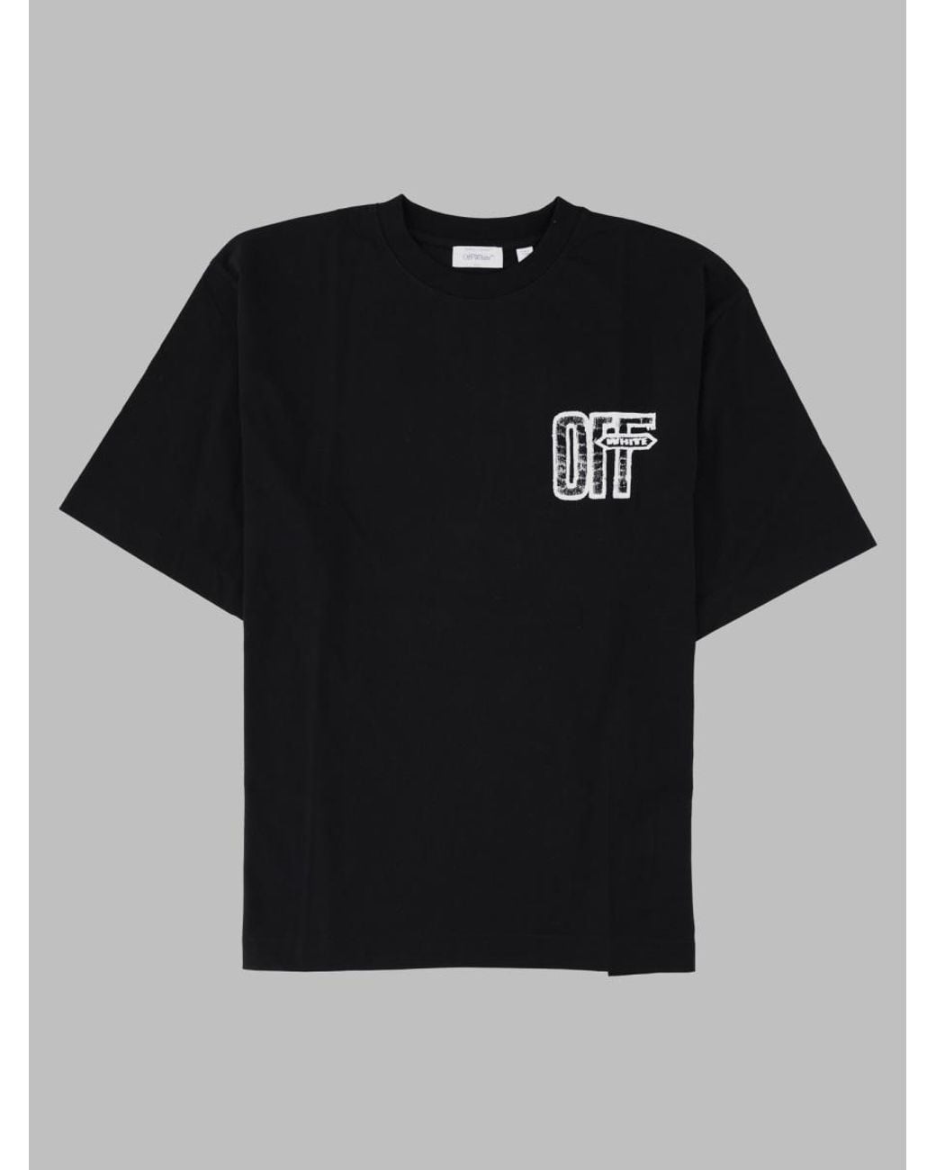 Off-White c/o Virgil Abloh Black Graphic Printed Cotton T-Shirt for men