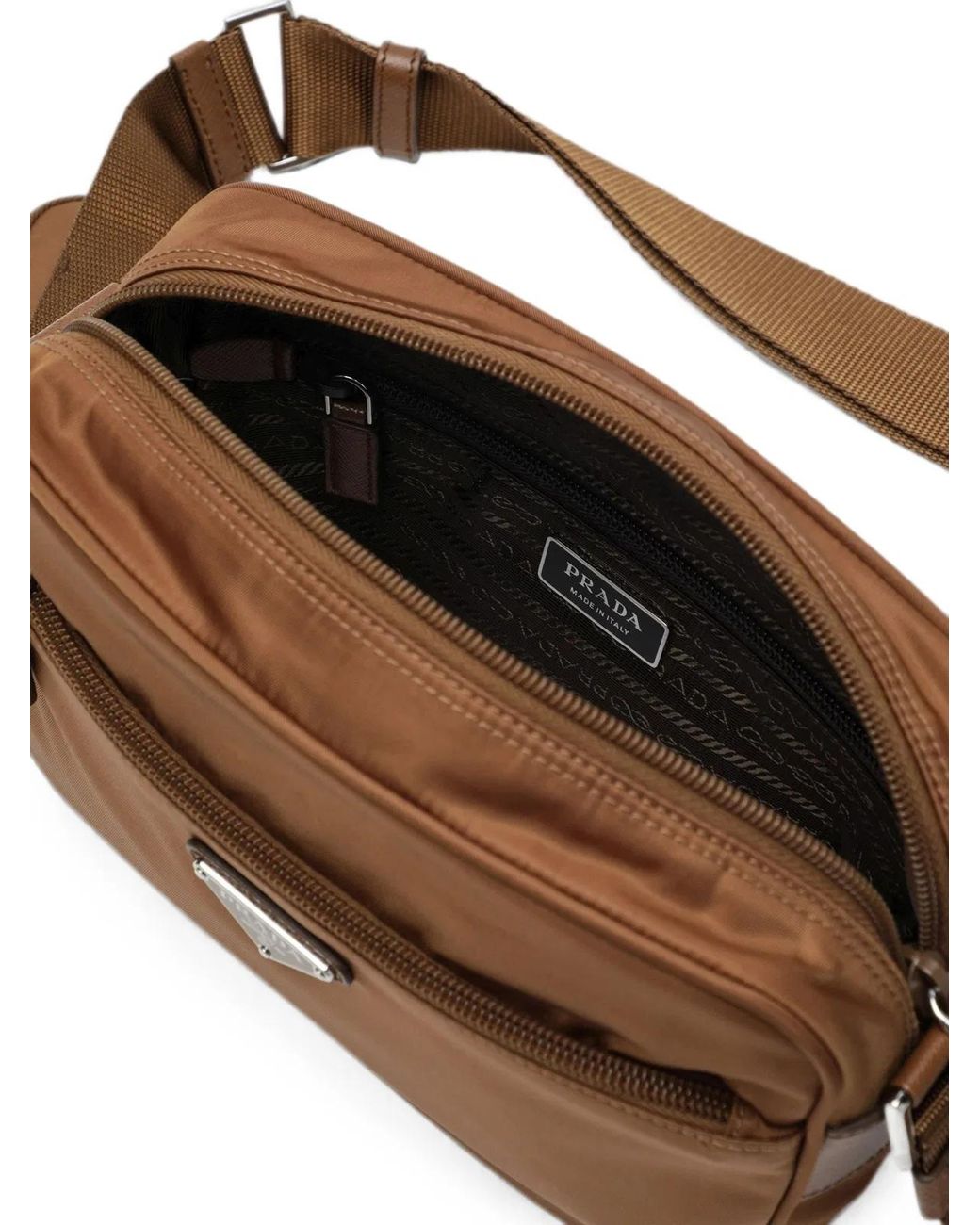 Prada Brown Re-Nylon Logo-Plaque Shoulder Bag