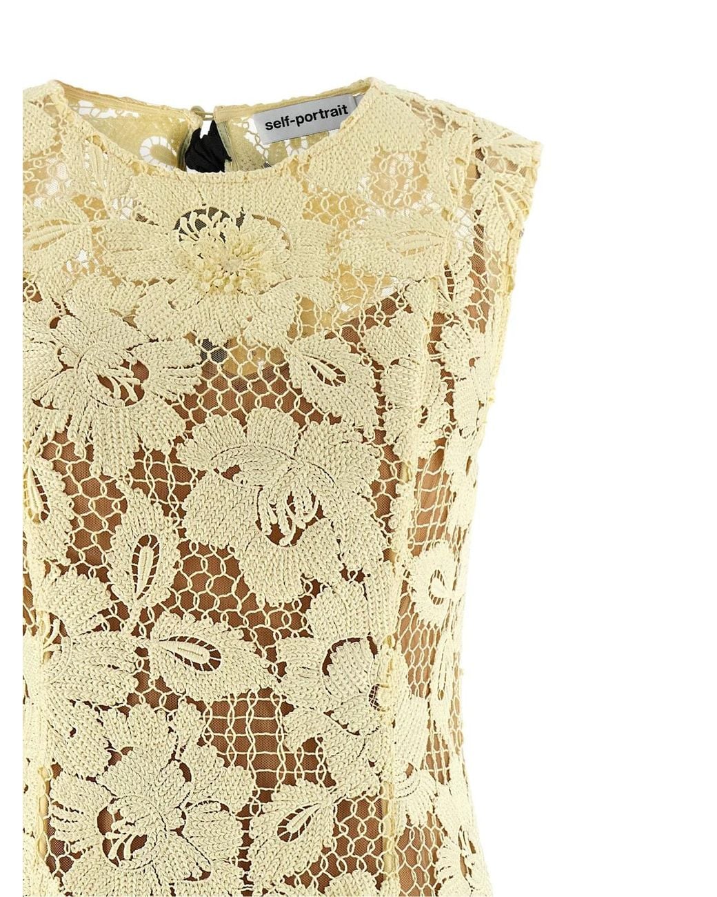 Self-Portrait Metallic Crochet Lace Dress