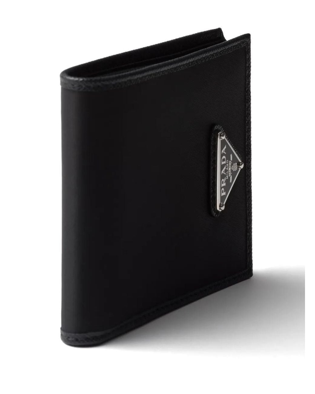 Prada Black Re-Nylon And Leather Wallet for men