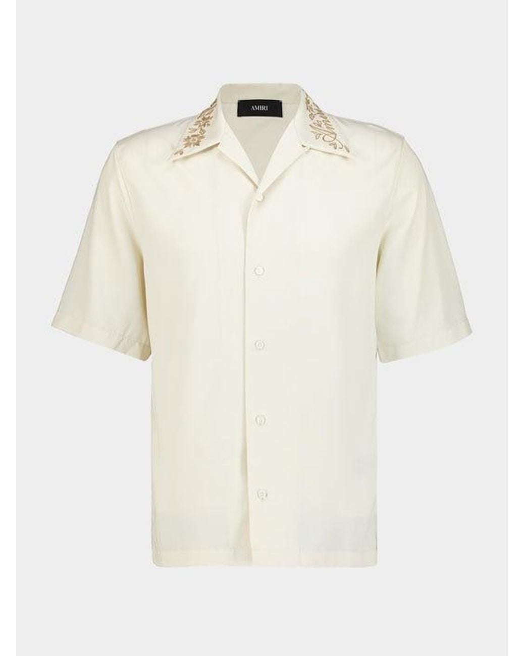 Amiri White Reg Fit Floral Collar Shirt for men