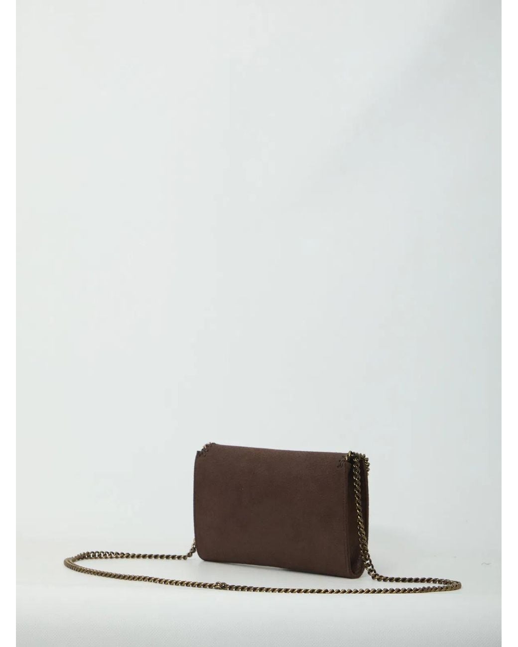 Stella McCartney Brown Falabella Wallet On Chain Crossbody Bag
