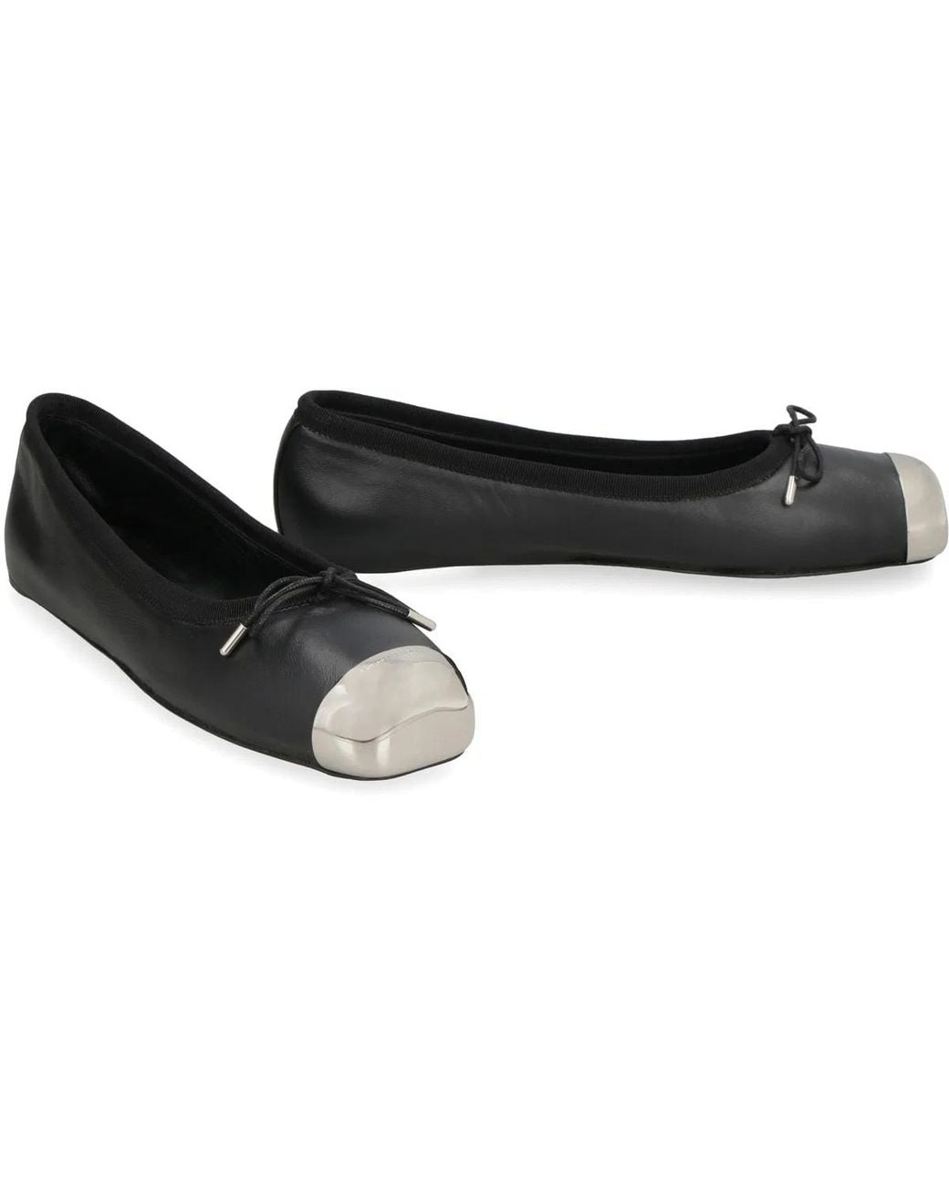 McQueen Black Punk Ballet Flats