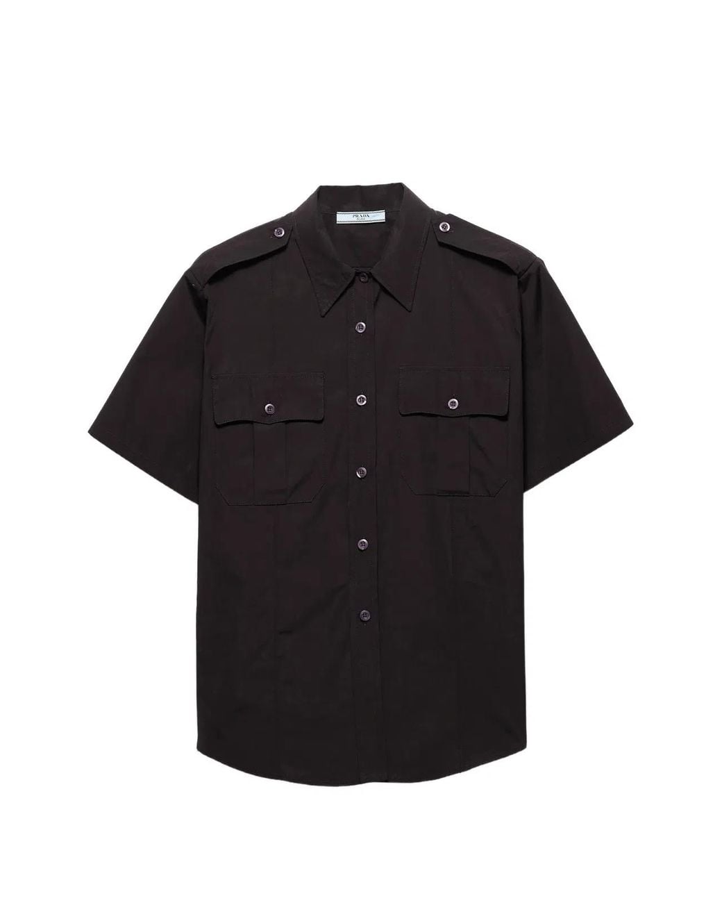 Prada Black Short-Sleeved Poplin Shirt