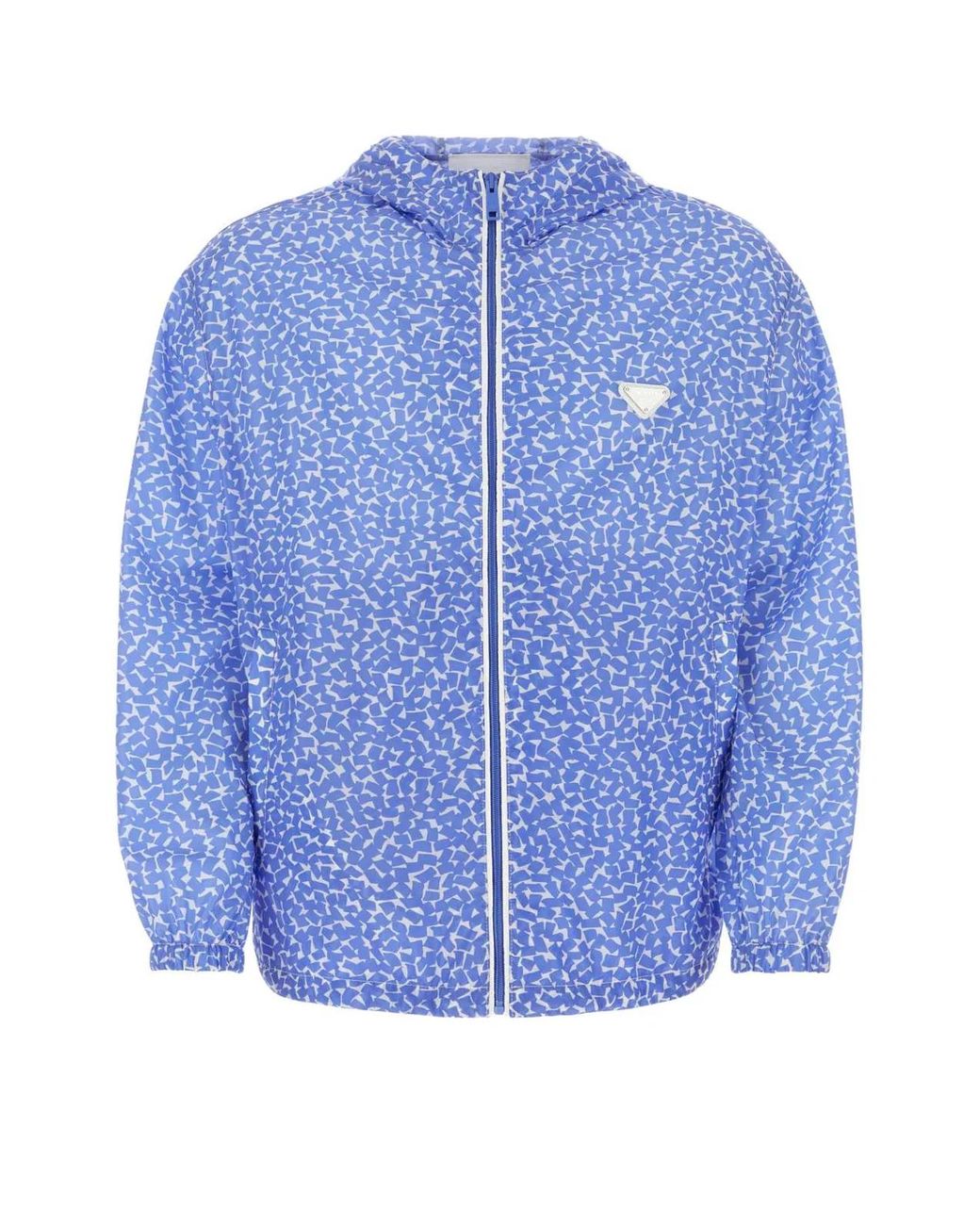 Prada Blue Printed Re-Nylon Windbreaker for men