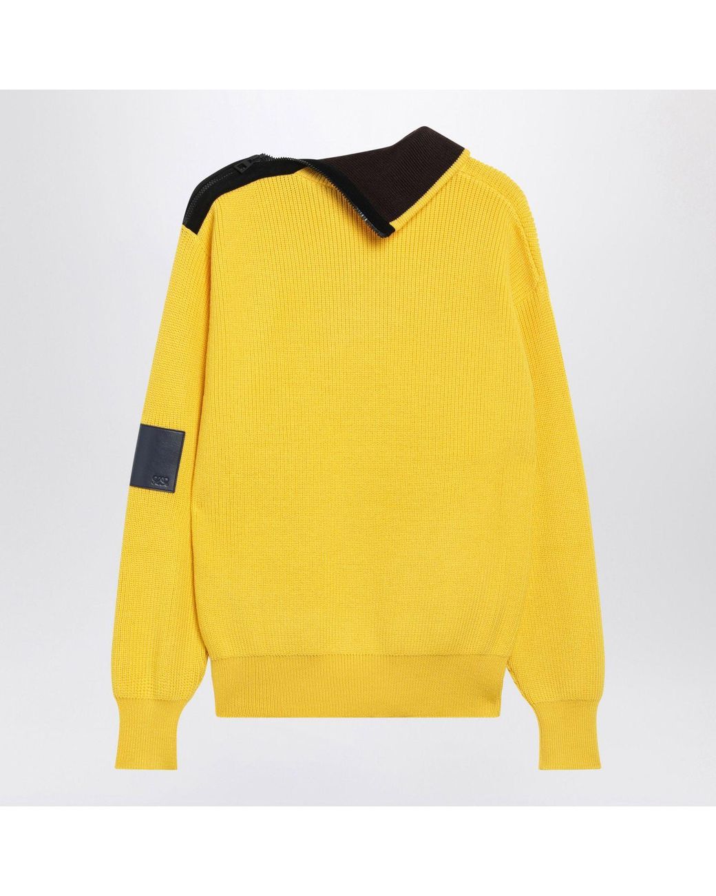 Loewe Yellow Wool Sweater With Zip Detail