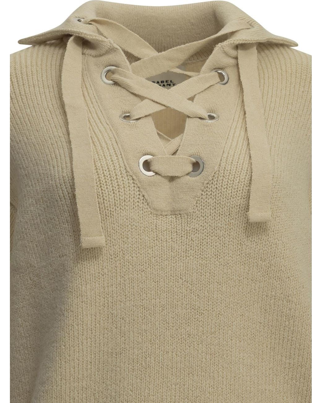 Isabel Marant Natural "Ydalia" Polo Sweater