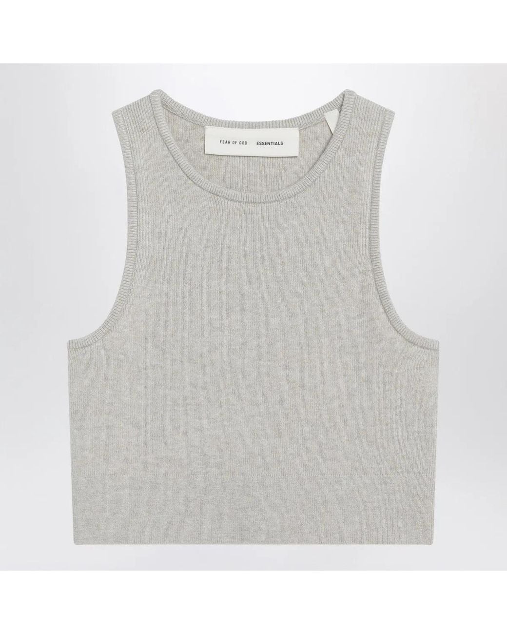 Fear Of God Gray Ribbed Greige Cropped Top