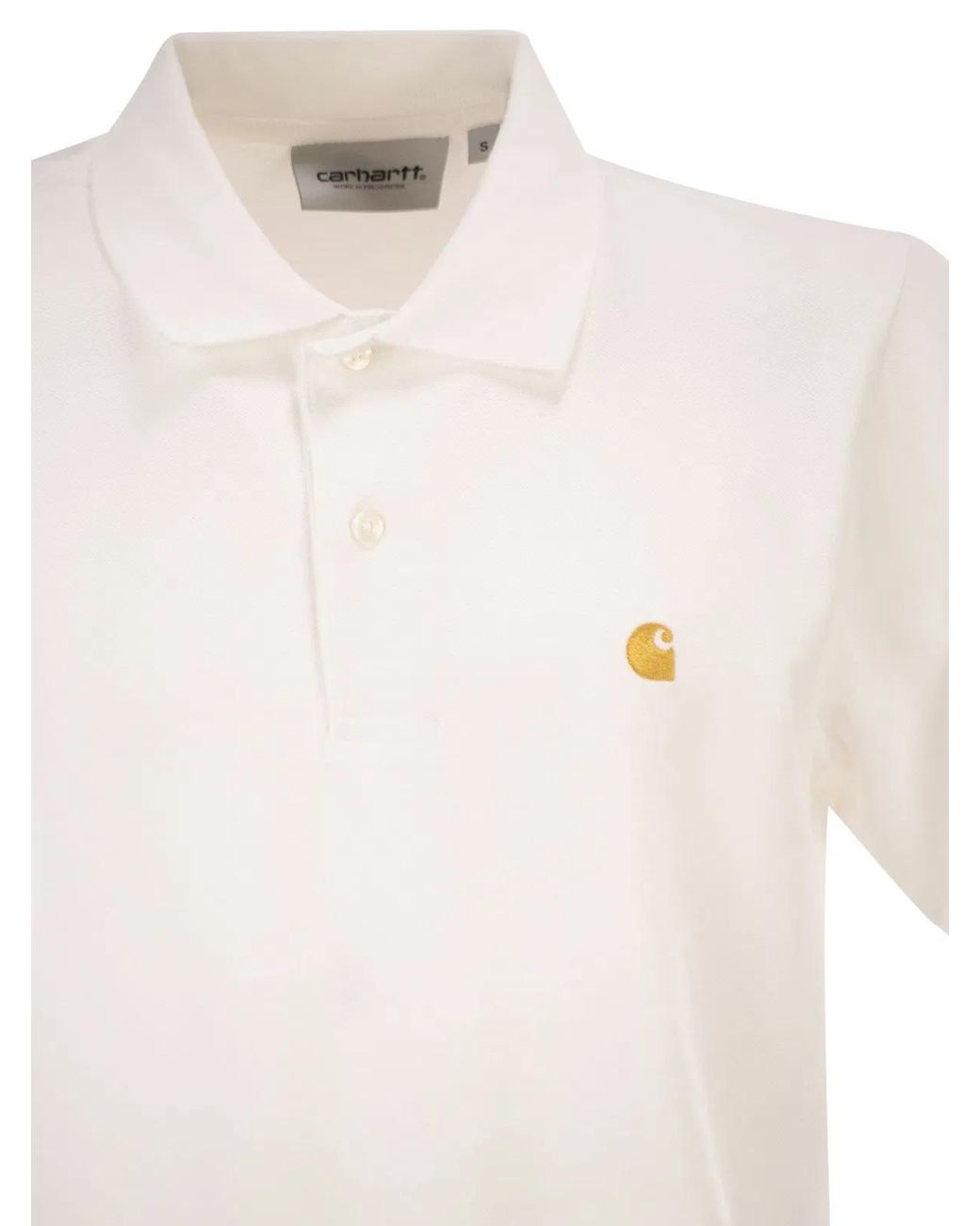 Carhartt White Short-Sleeved Piqué Polo Shirt