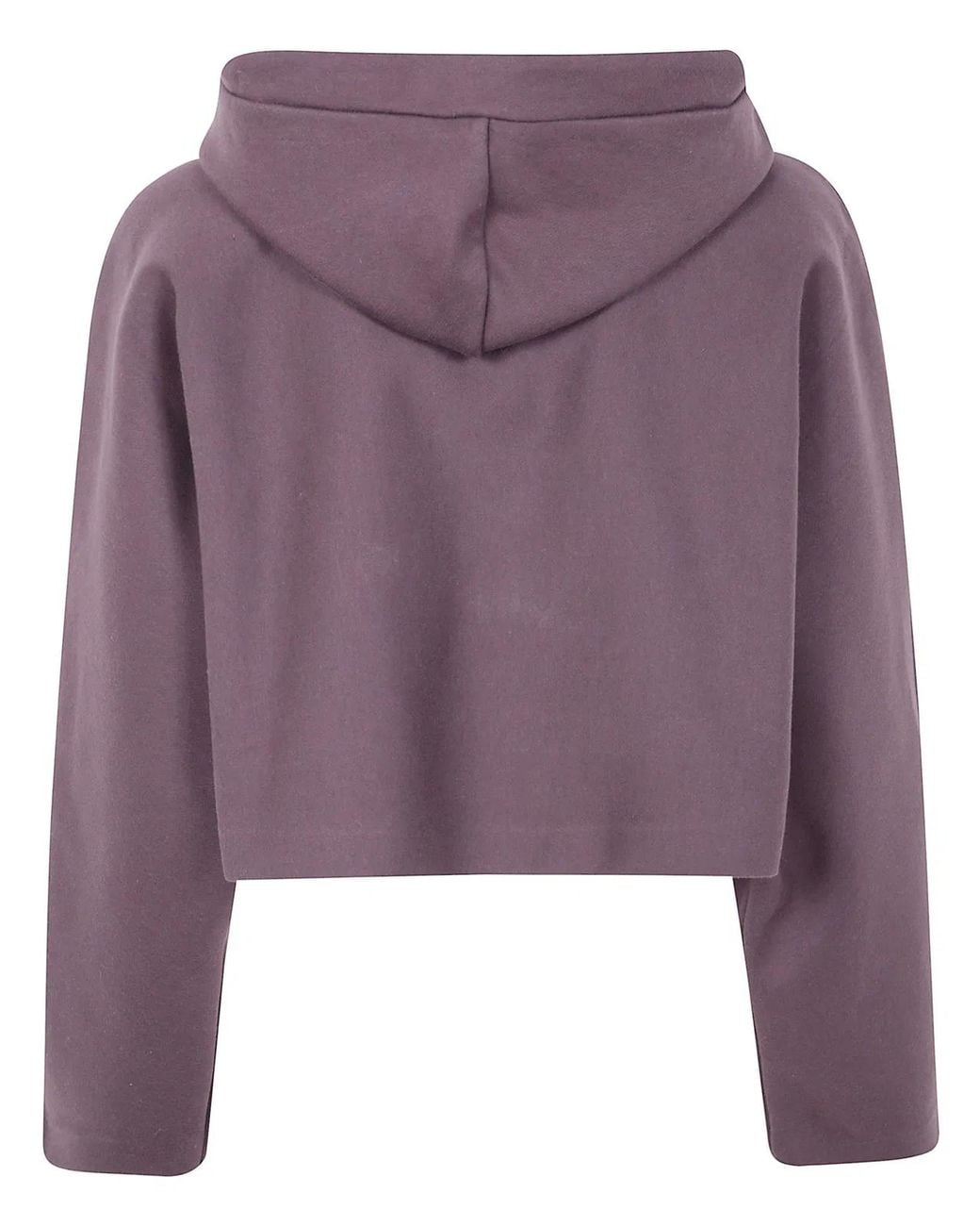 Jean Paul Gaultier Purple Bonded Cotton Cropped Bat Sleeves Hoodie With Embossing