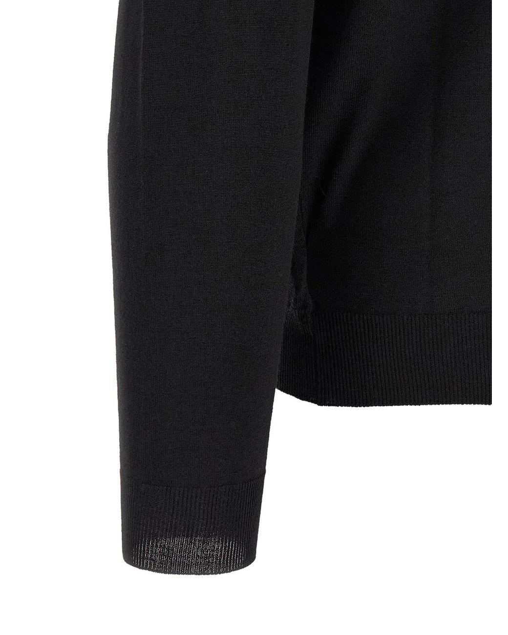 Zanone Black Flexwool Wool Polo Shirt for men