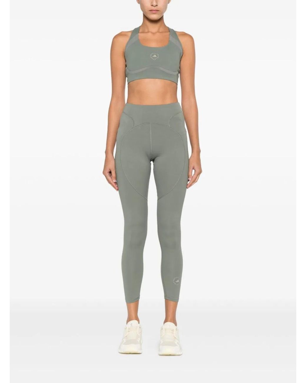 Adidas By Stella McCartney Gray Adidas By Stella Mccartney Logo Leggings