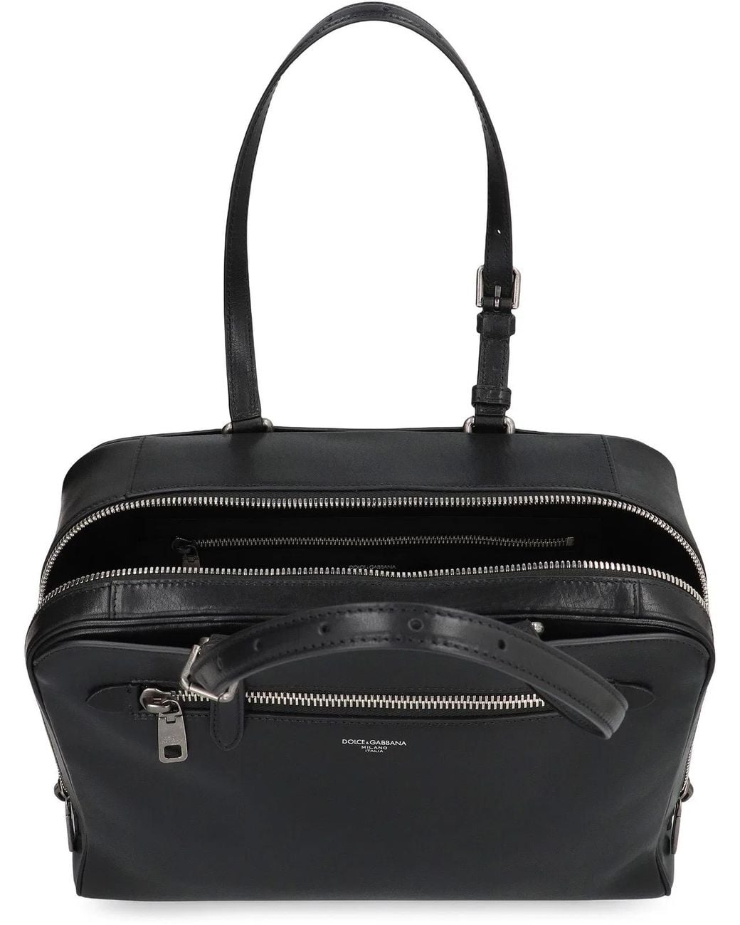 Dolce & Gabbana Black Dolce & Gabbana Ellis Leather Bag for men