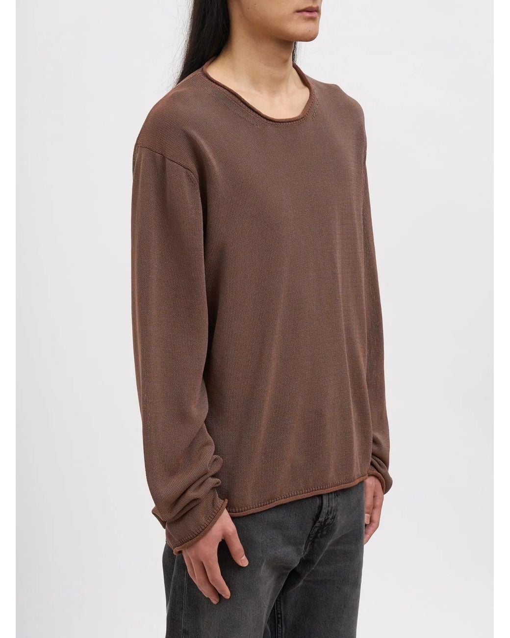 Our Legacy Brown Rigid Popover Sweater Iridescent Copper Tech Cotton for men