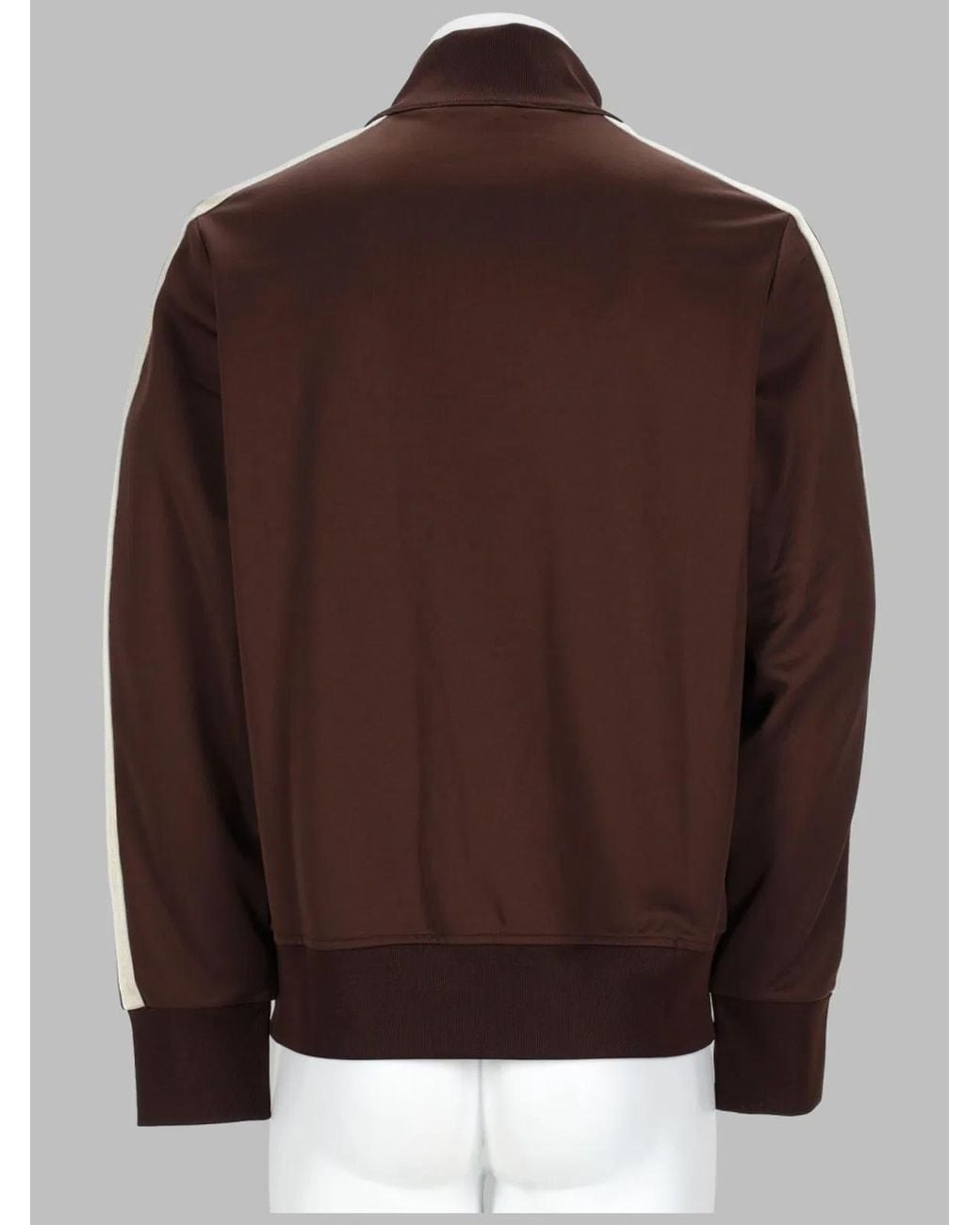 Palm Angels Brown Zip-Up Sweatshirt Polyester Sweatshirts for men