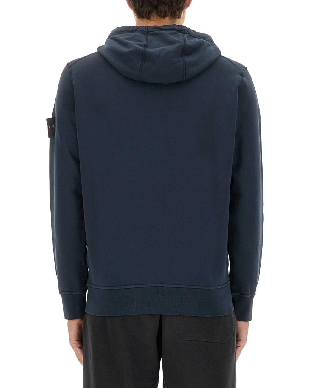 Stone Island Blue Hoodie for men