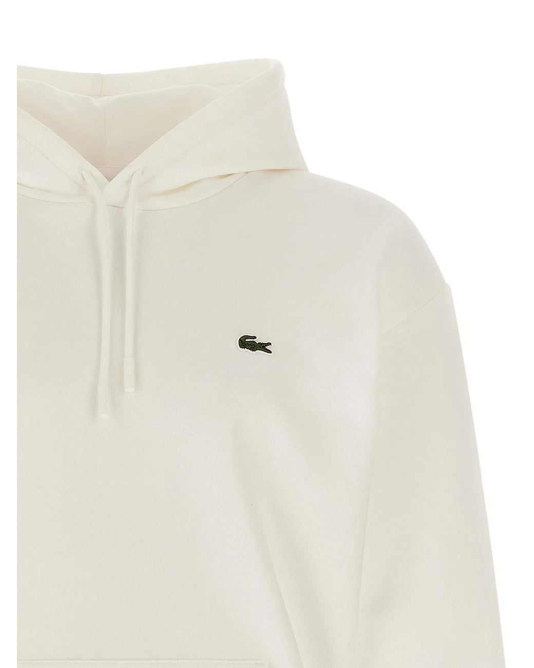 Lacoste White Logo Patch Hoodie for men