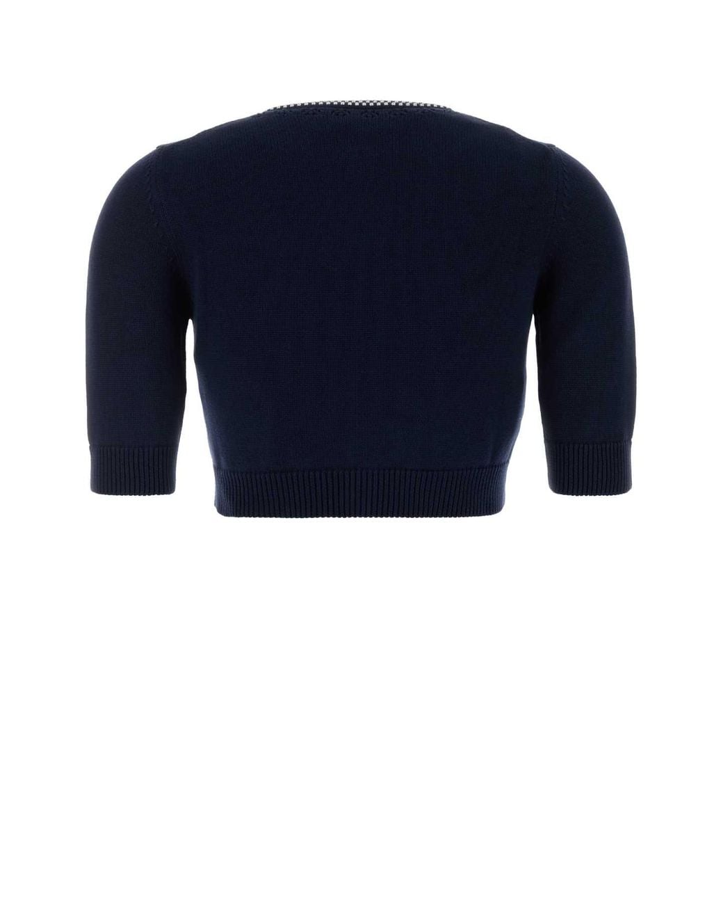 Miu Miu Blue Short Cotton Cardigan
