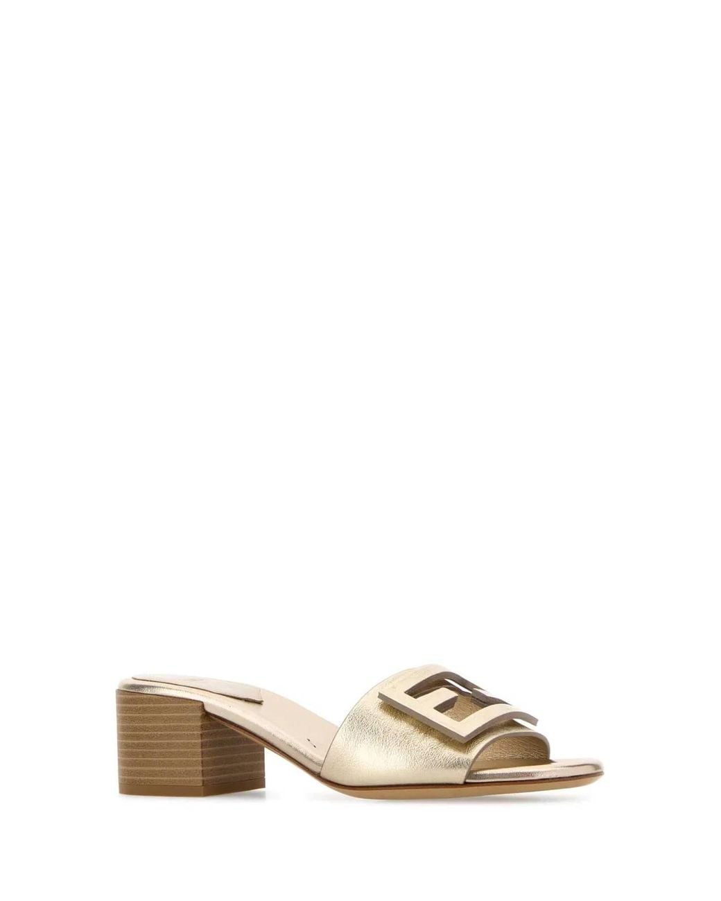 Fendi Natural Sandal Baguette With Logo