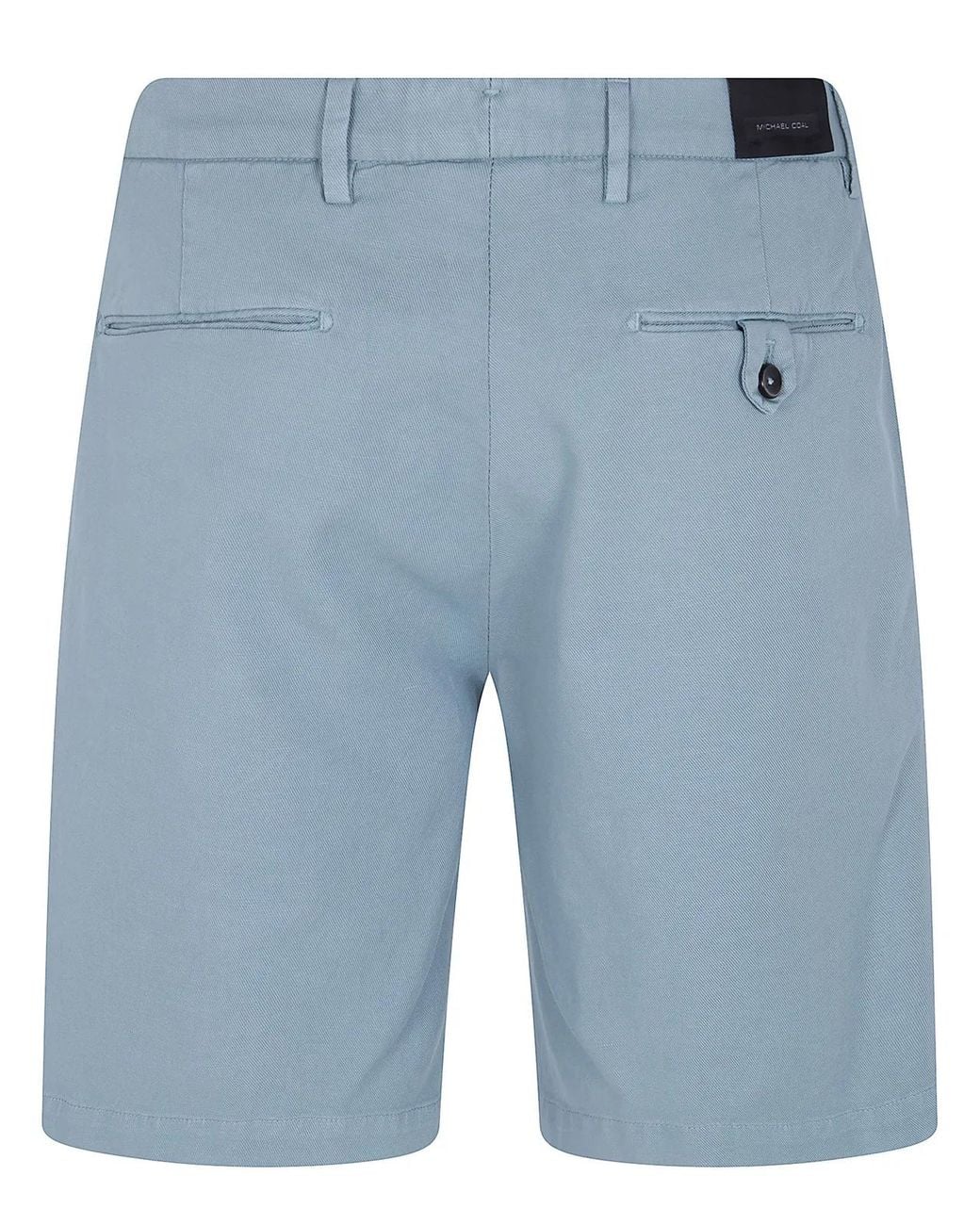 Michael Coal Blue Cotton & Linen Bermuda Trousers for men