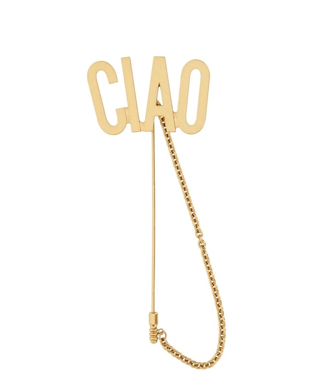 Moschino Metallic Tie Clip "Hello"
