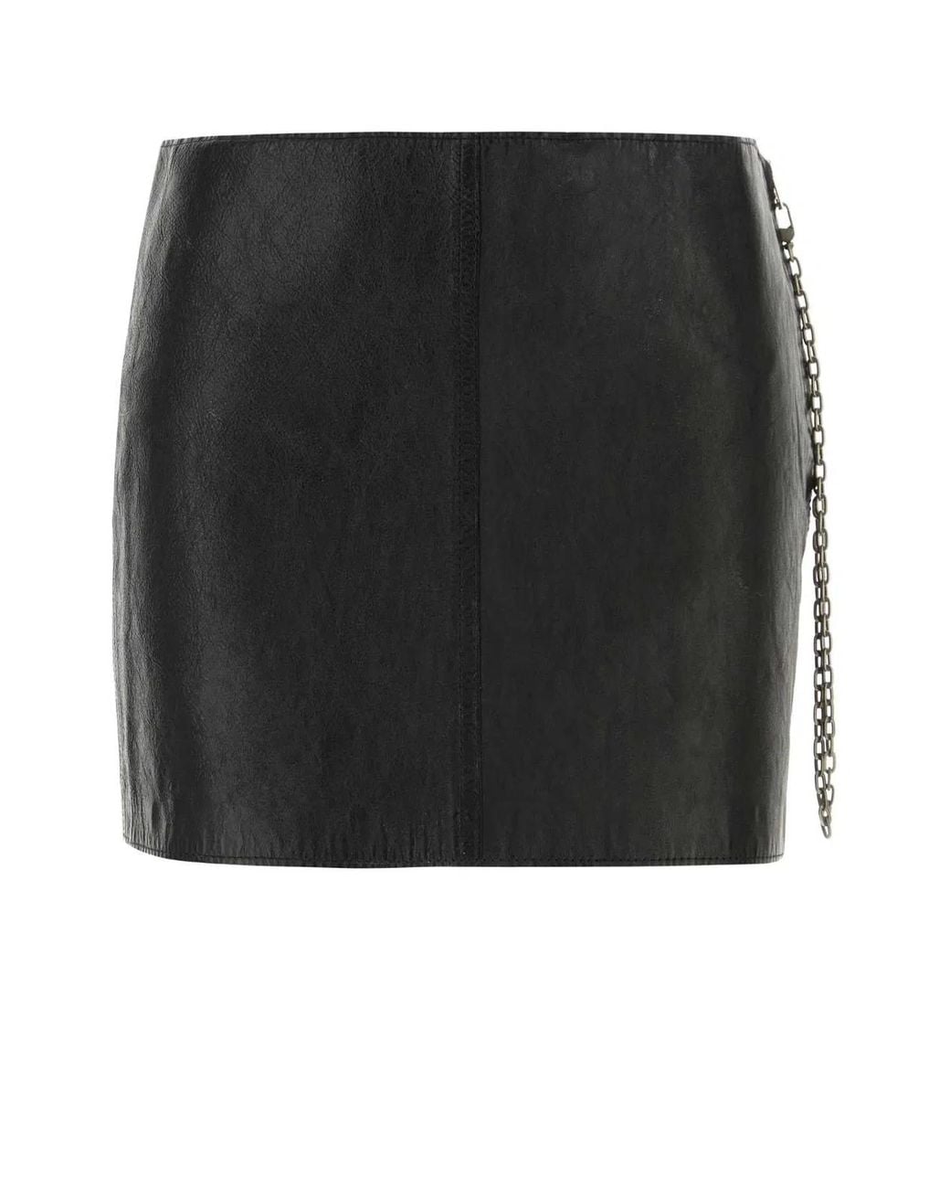 Alexander Wang Black Low-Rise Leather Mini Skirt