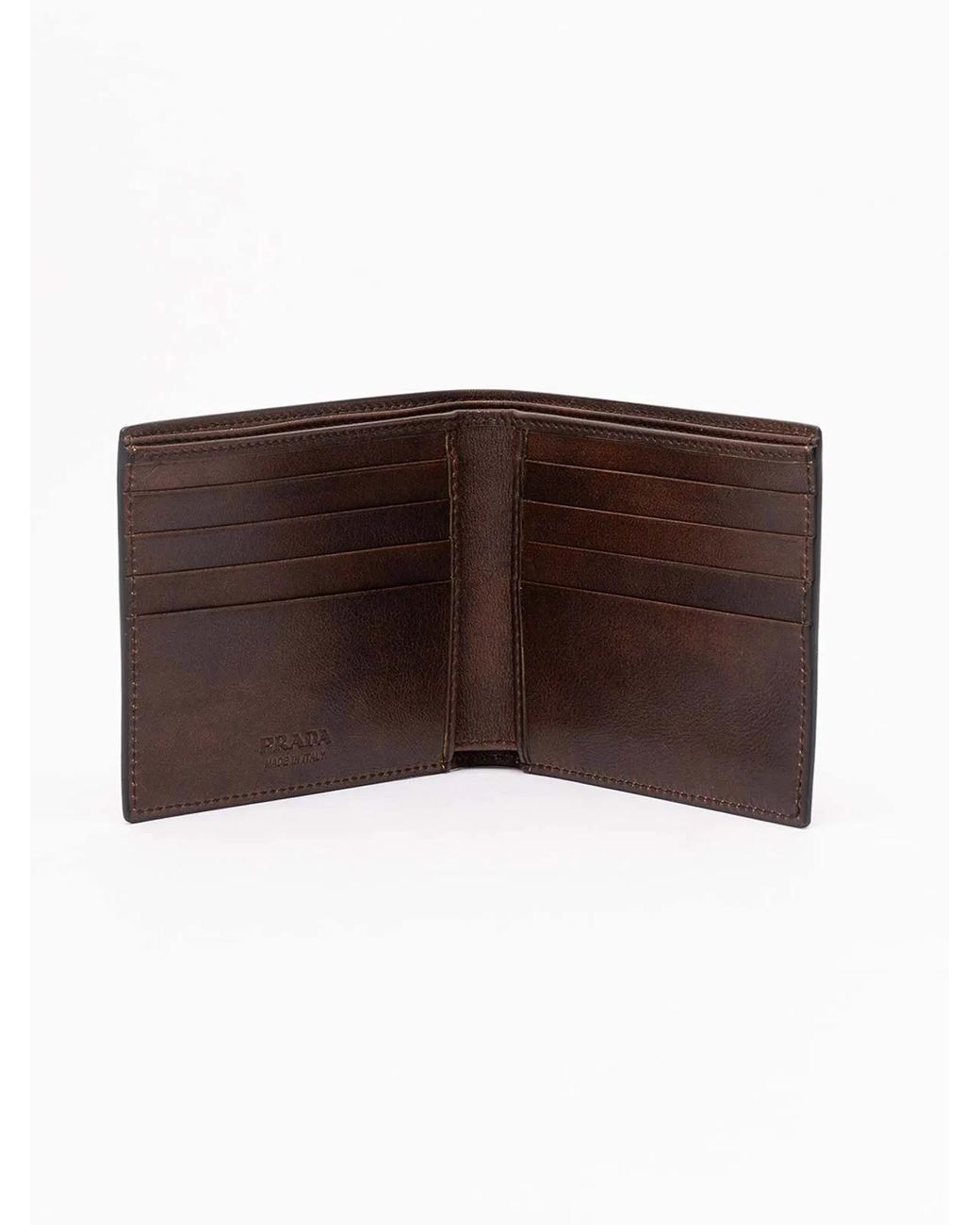 Prada Brown Vintage Leather Wallet for men