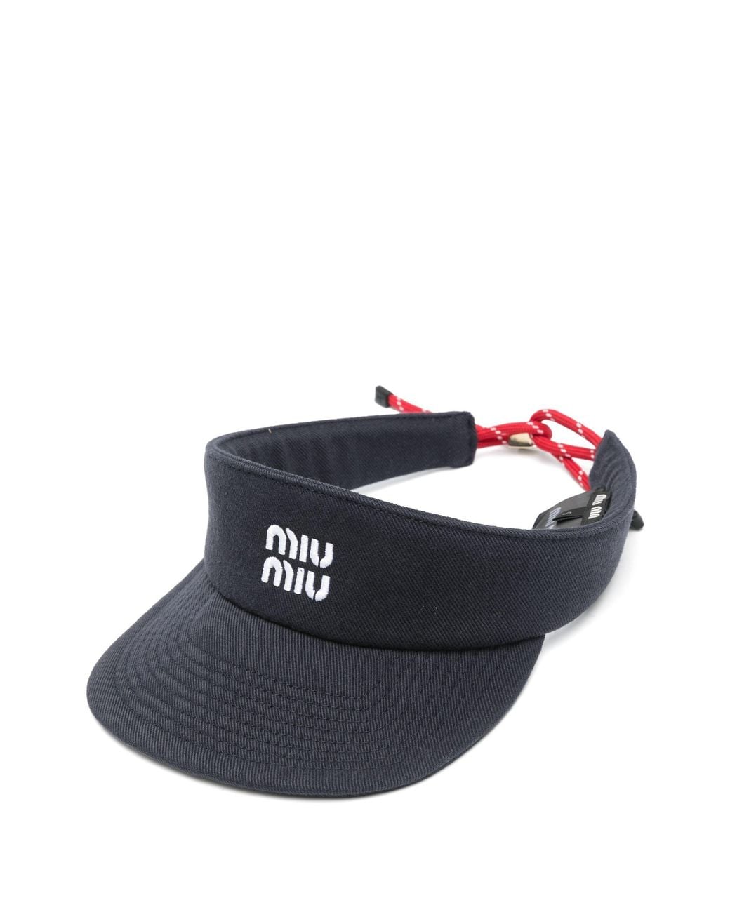 Miu Miu Blue Cotton Logo Visor