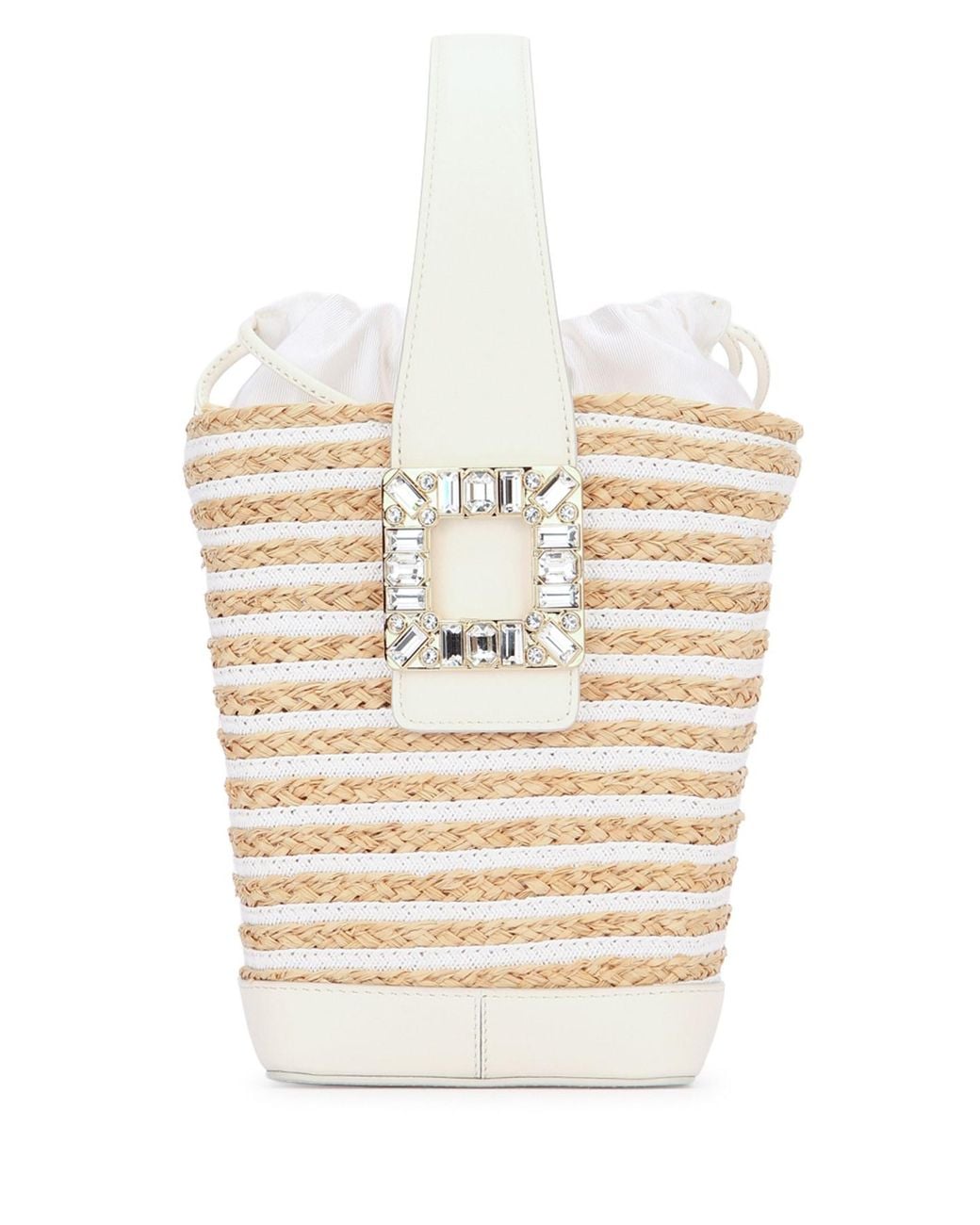 Roger Vivier Natural Viv' Skate Top Handle Basket Straw