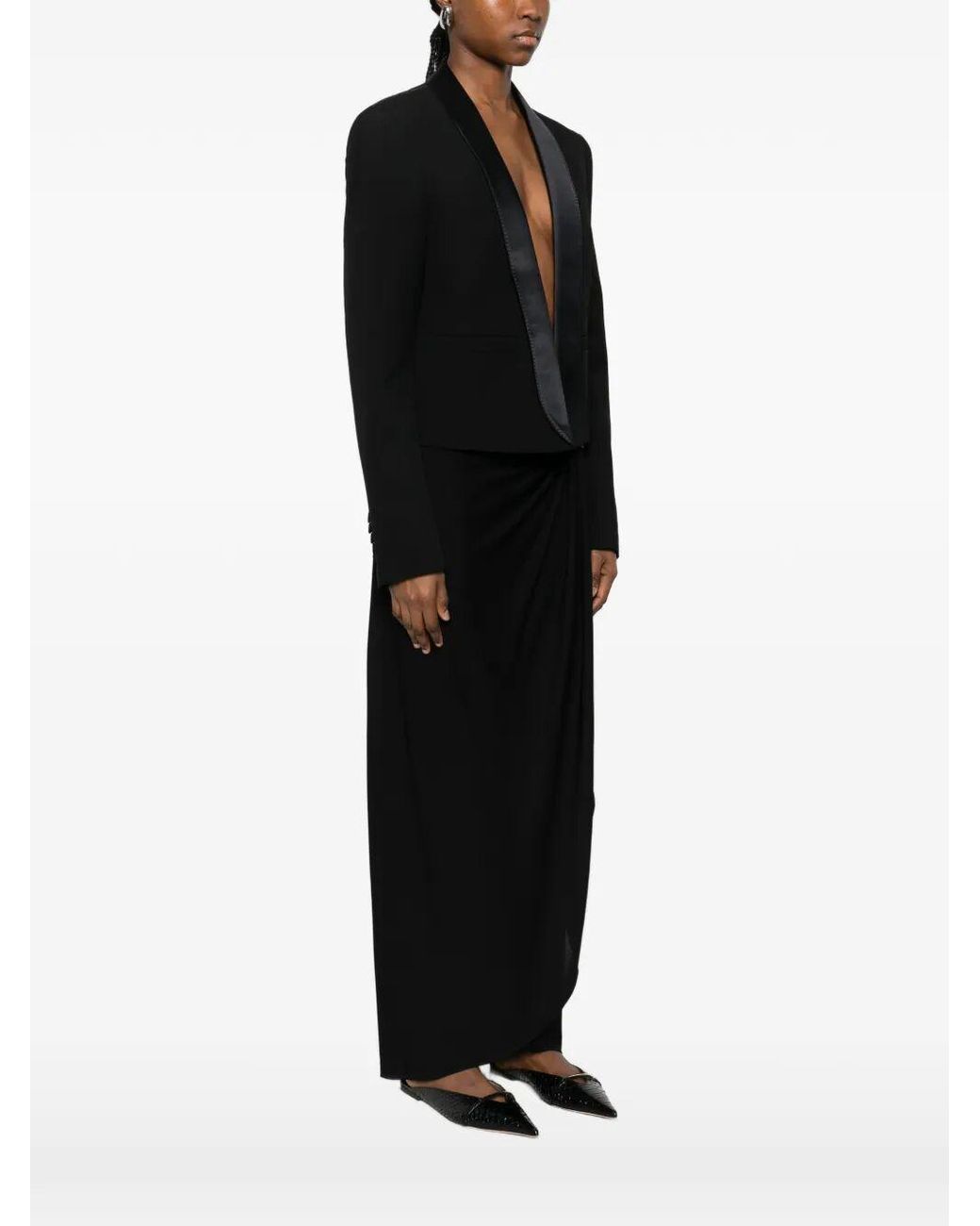 Tom Ford Black Cropped Single-Breasted Jacket