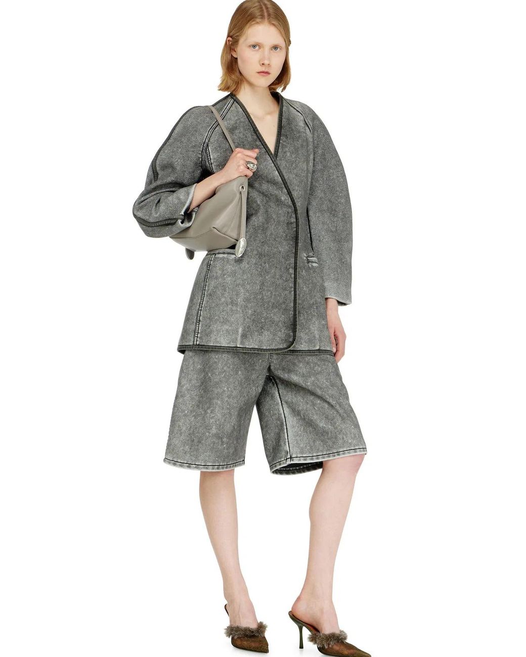 DIESEL Gray Pu Bermuda Shorts