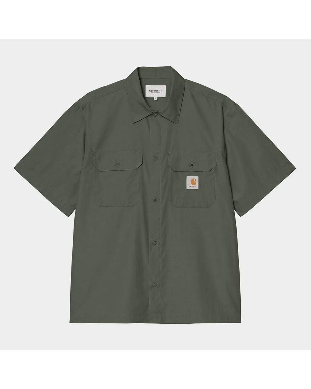 Carhartt Green Short Sleeve Essential Silk Blend Shirt for men