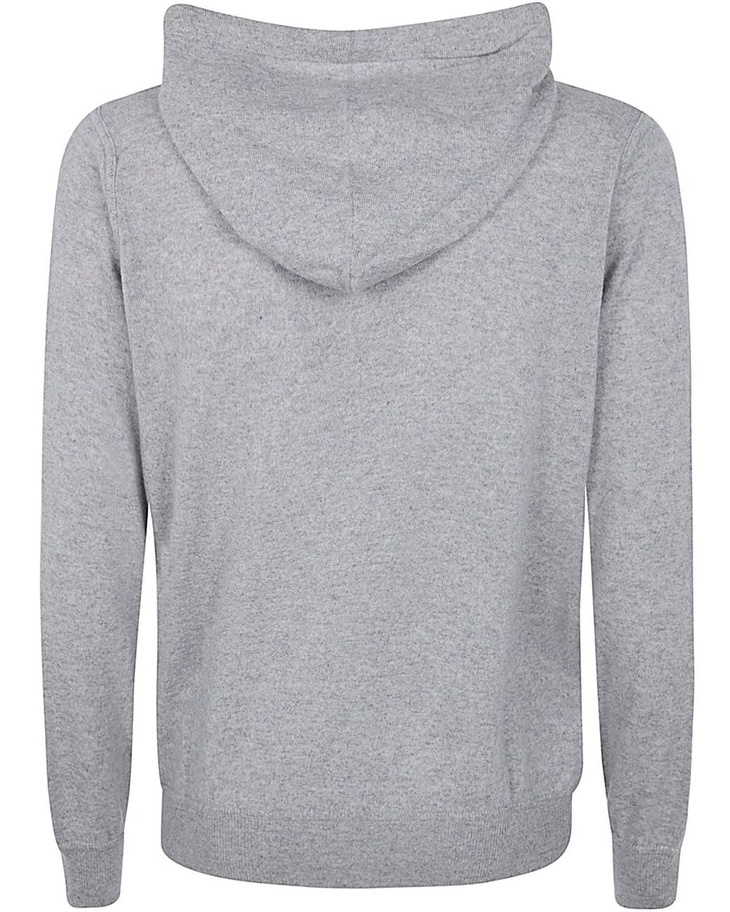 FILIPPO DE LAURENTIIS Gray Long Sleeves Cashmere Wool Full Zip Hoodie for men