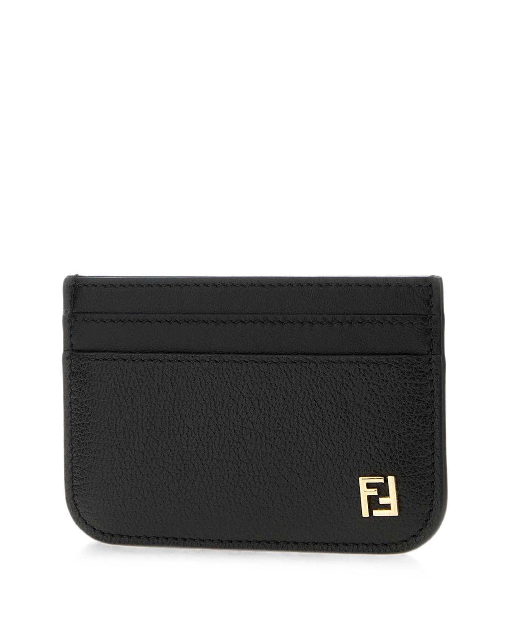 Fendi Black Leather Ff Card Holder