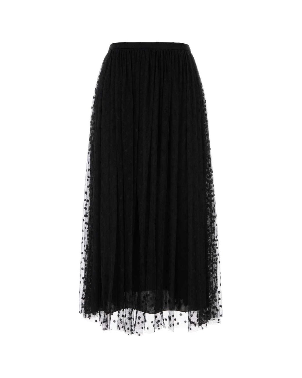 Alberta Ferretti Black Mesh Skirt