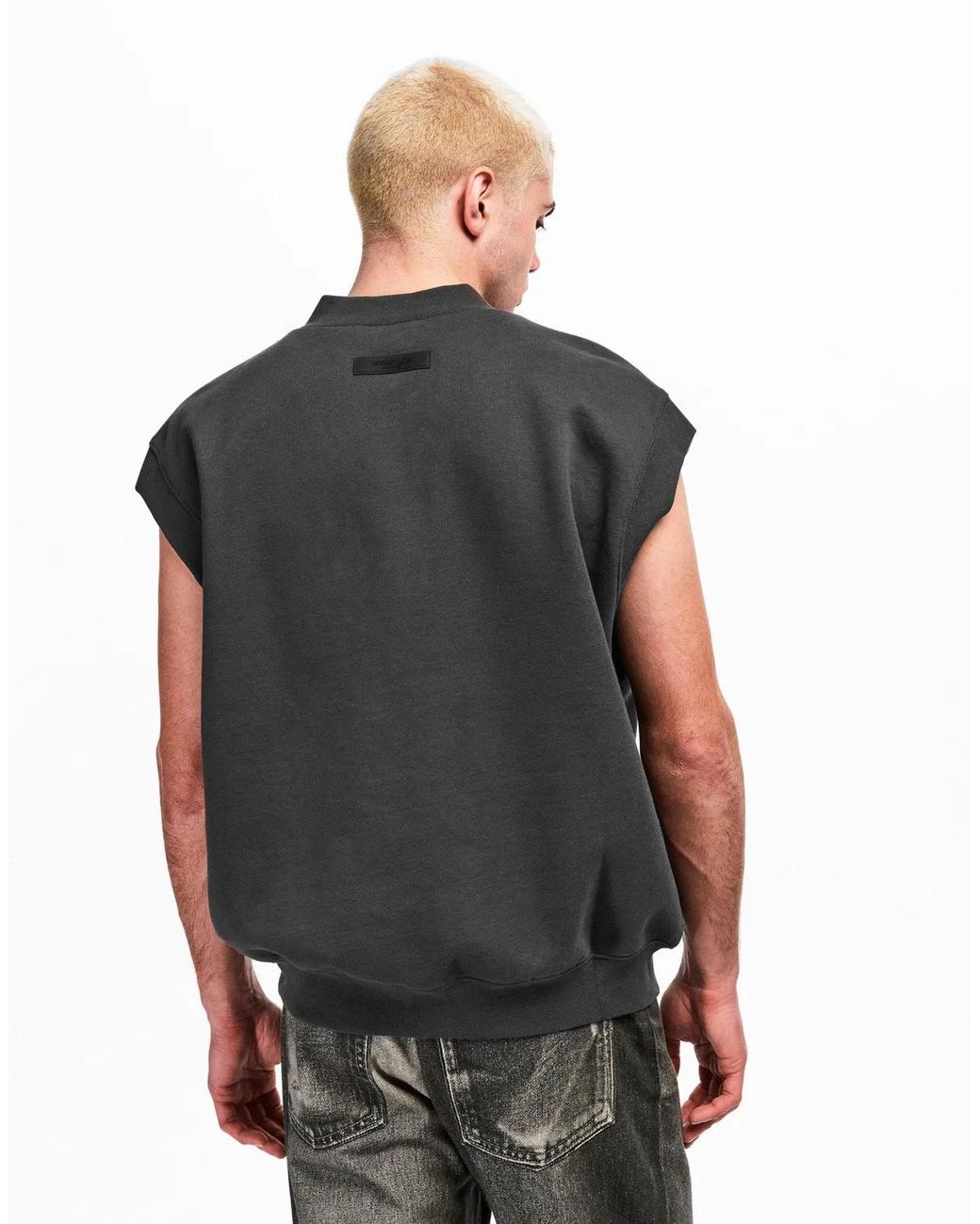 Fear Of God Black Essentials V Neck Sweatshirt Vest for men