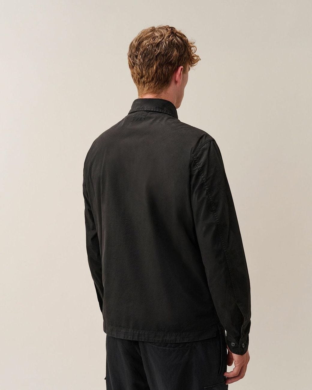 C P Company Black C.P.Company Organic Gabardine Zipped Lens Overshirt for men