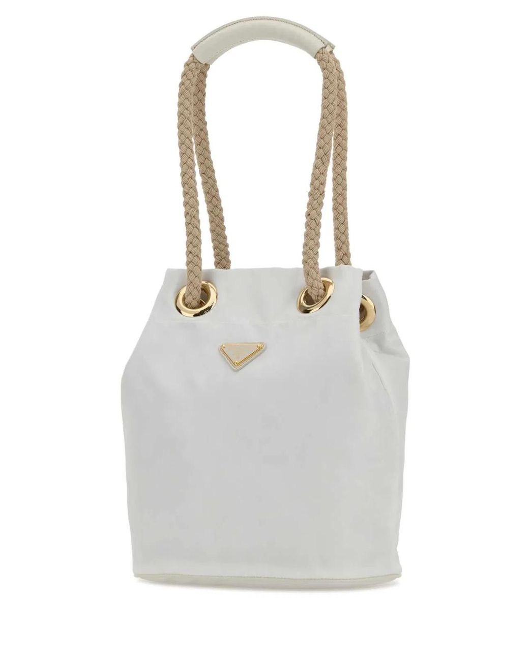 Prada White Re-Nylon Mariner Bucket Bag