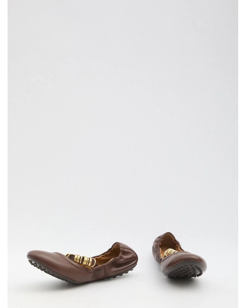 Tod's Brown Ballet Flats Wit Eyelets