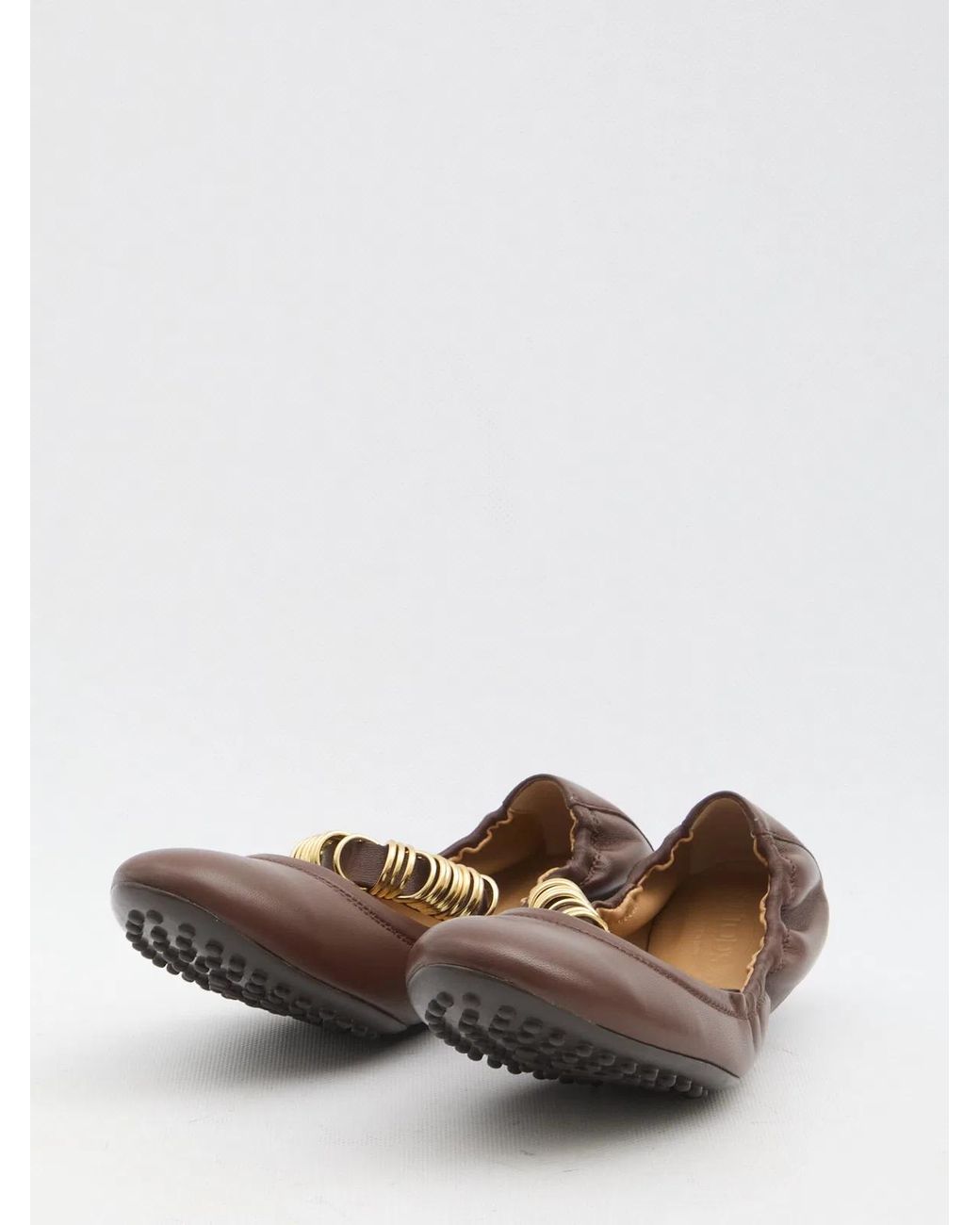 Tod's Brown Ballet Flats Wit Eyelets